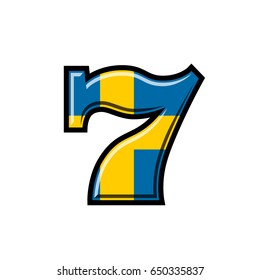 Slot machine swedish flag vector illustration