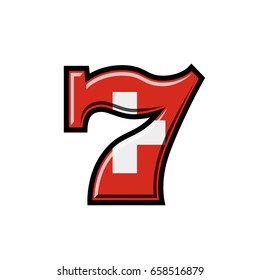Slot machine swiss flag vector illustration