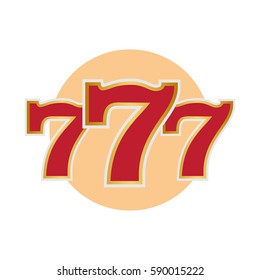 Slot machine symbols on black background. Lucky seven vector