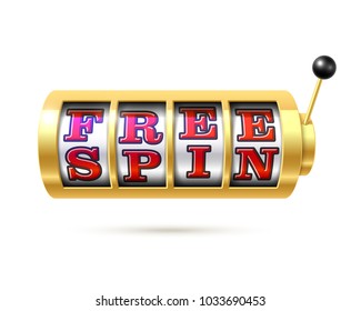 Slot machine with text Free Spin, vector illustration