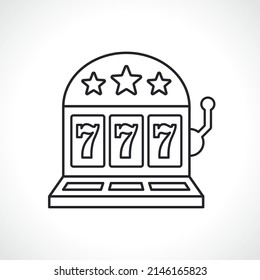 slot machine thin line icon
