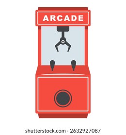 Spielautomat mit Spielzeug und Haken. flache Vektorgrafik