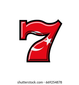 Slot machine turkish flag vector illustration