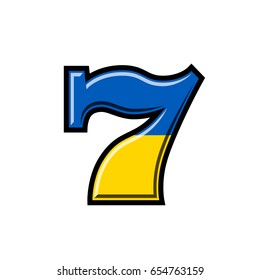 Slot machine ukrainian flag vector illustration