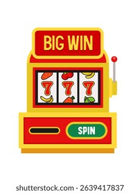 Slot machine. Vector flat illustration isolated on white background.