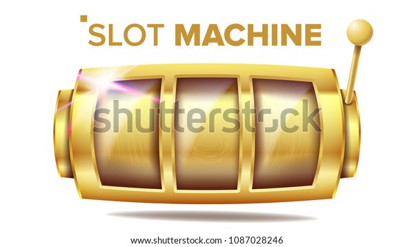 スロットマシンのベクター画像 金色のラッキーな空きスロット ジャックポット賭博機のポスター オブジェクトを回転 幸運 の兆し ポーカーチップ カジノ777イラスト のベクター画像素材 ロイヤリティフリー
