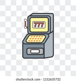Slot machine vector icon isolated on transparent background, Slot machine logo concept