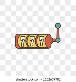 Slot machine vector icon isolated on transparent background, Slot machine logo concept