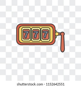 Slot machine vector icon isolated on transparent background, Slot machine logo concept
