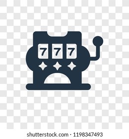 Slot machine vector icon isolated on transparent background, Slot machine transparency logo concept