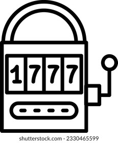 Slot Machine Vector Icon Line Style