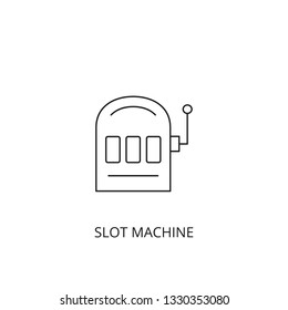 Slot machine vector icon, outline style, editable stroke