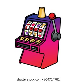 Slot machine vector illustration isolated on white background