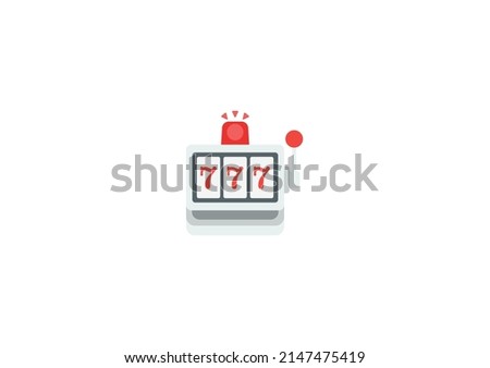 Slot Machine Vector Isolated Emoticon. Slot Machine Icon