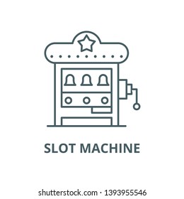Slot machine vector line icon, linear concept, outline sign, symbol