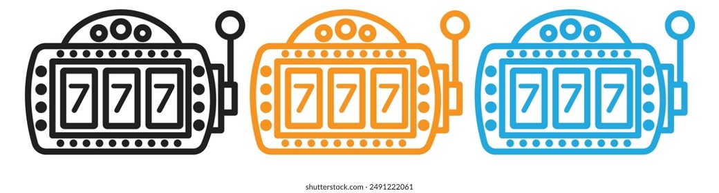 slot machine vector logo set collection for web app ui