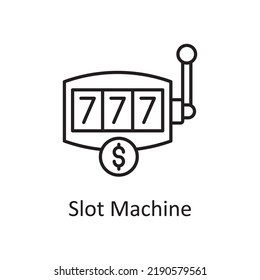 Slot Machine vector outline Icon Design illustration. Sports And Awards Symbol on White background EPS 10 File