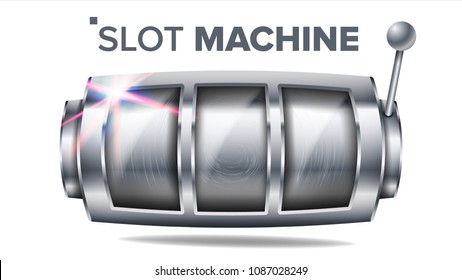 Slot Machine Vektorgrafik. Silver Lucky Lety Slot. Big Jackpot Win Banner Element. Maschinelles Drehrad. Casino Fortune Jackpot. Illustration zum Glücksspiel
