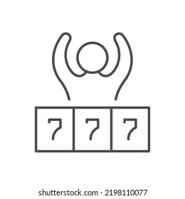 Slot machine winner line icon