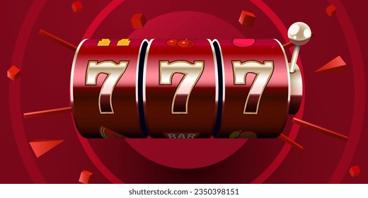 Slot machine wins the jackpot. 777 Big win concept. Casino jackpot. Vector illustration