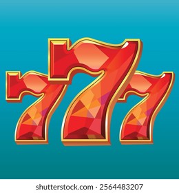 Slot machine wins the jackpot. 777 Big win concept. Casino jackpot. Vector illustration