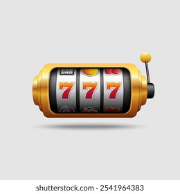 Máquinas de fenda. Máquina de fiação jackpot dourado, ícone do vetor do dispositivo de jogo da rotação