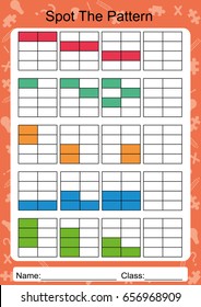 Slot The Pattern, Complete The Next Pattern, Worksheet For Kids