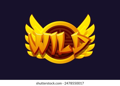 Slot Symbol Wild. Chinese Style Icon for 2D Games and Casino or Slots