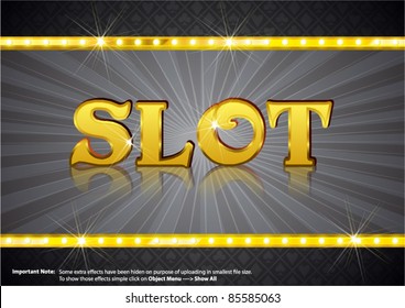 Slot Write in gold shining font