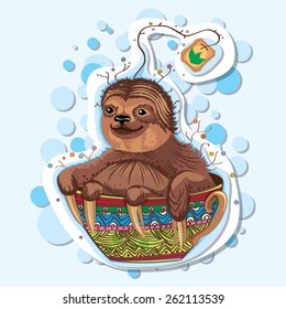 Sloth abstract vector illustration