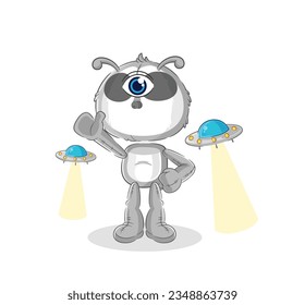 the sloth alien cartoon mascot vector