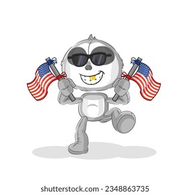 the sloth american youth cartoon mascot vector