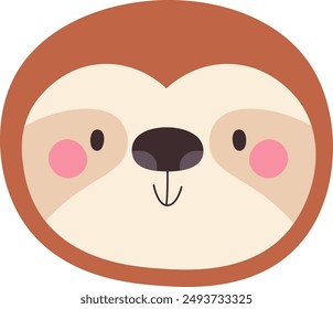 Sloth Animal Face Vector Illustration