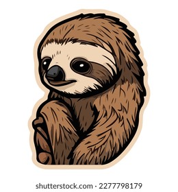 Sloth Animal Flat Icon Isolated On White Background