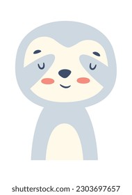 Sloth Animal Head Vector Illustration