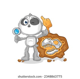 the sloth archaeologists with fossils mascot. cartoon vector