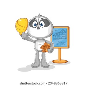 the sloth Architect illustration. character vector