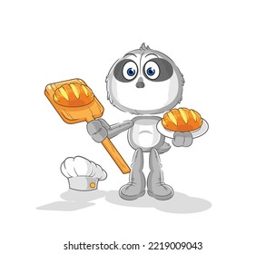 the sloth baker with bread. cartoon mascot vector