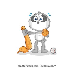 the sloth baseball Catcher cartoon. cartoon mascot vector