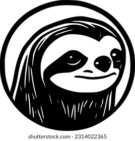 Sloth - Schwarz-Weiß-Symbol einzeln - Vektorgrafik