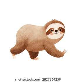 Sloth with brown fur and smile