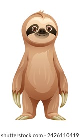 Sloth cartoon illustration isolated on white background