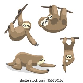 Sloth Cartoon Vector Illustration 2