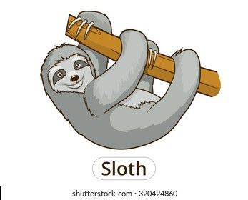 Sloth cartoon vector illustration