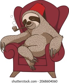 sloth chair smoking cigars rest