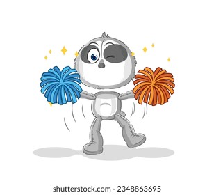 the sloth cheerleader cartoon. cartoon mascot vector