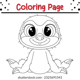 Sloth Coloring book for children. animal coloring page
