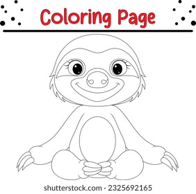 Sloth Coloring book for children. animal coloring page