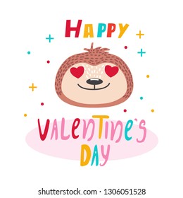 Sloth congratulates on Valentine's Day