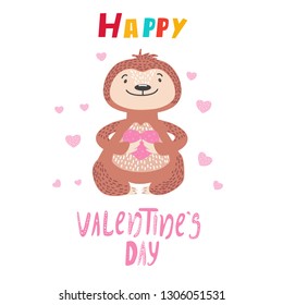 Sloth congratulates on Valentine's Day
